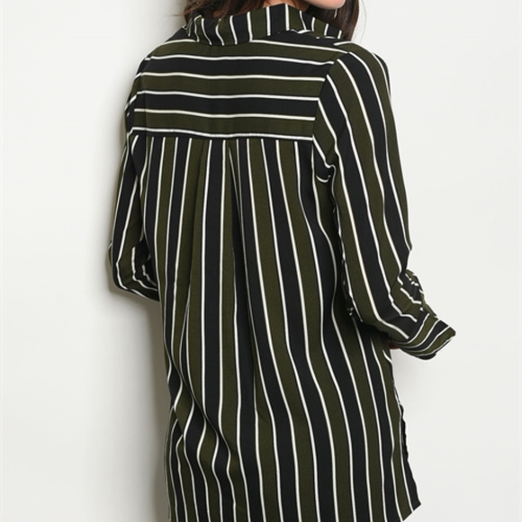 Olive Pinstriped top - Picture 4 of 4